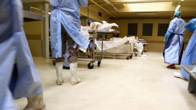 Employees working in a mortuary.