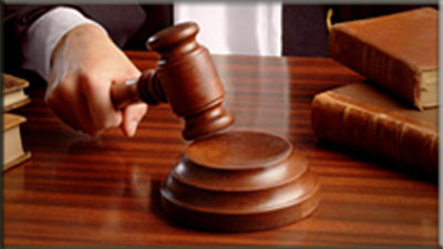 Court gavel in the picture