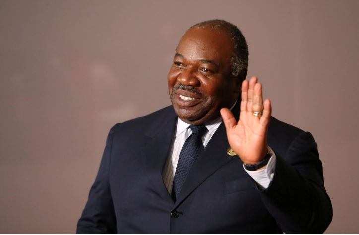 Gabonese President Ali Bongo Ondimba arrives for a group picture at the BRICS summit meeting in Johannesburg.
