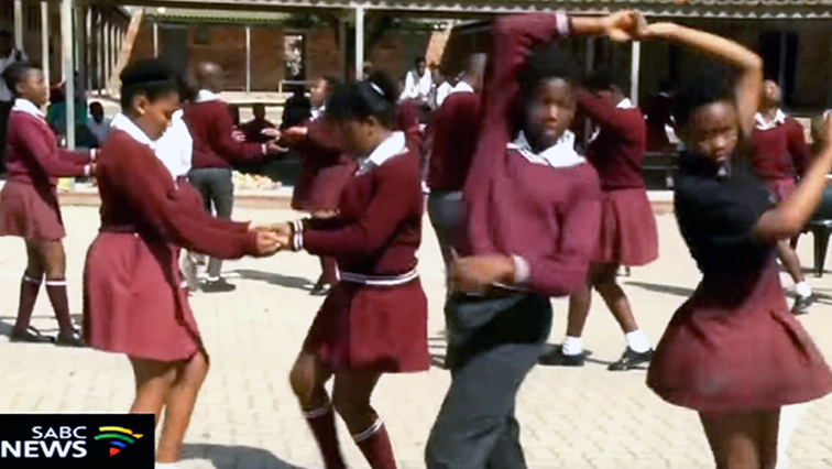 School learners dancing