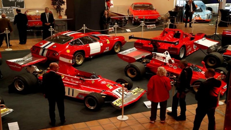 Ferrari cars are displayed during the inauguration of Ferrari exhibition in Monaco, December 3, 2018.