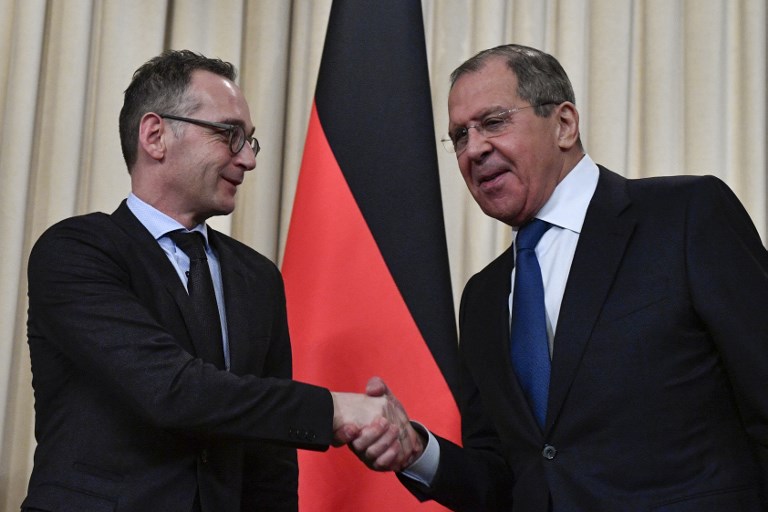 Russian Foreign Minister Sergei Lavrov and his German counterpart Heiko Maas