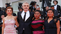 Roma Director Alfonso Cuaron with actors Yalitza Aparicio, Nancy Garcia and Marina de Tavira