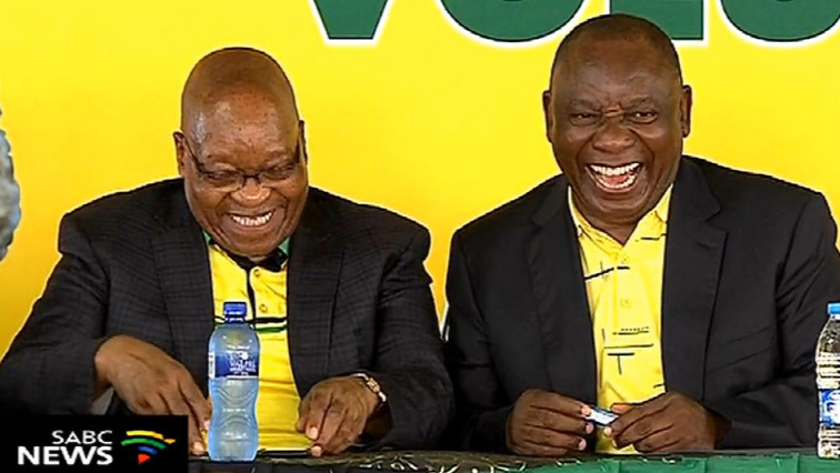 Former ANC President Jacob Zuma and current President Cyril Ramaphosa