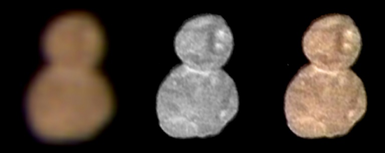 The first color image of Ultima Thule highlights its reddish surface