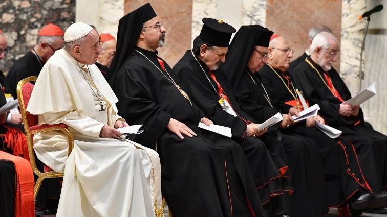 Pope Francis takes part in a liturgical prayer within the third day of a landmark Vatican summit on tackling paedophilia in the clergy.
