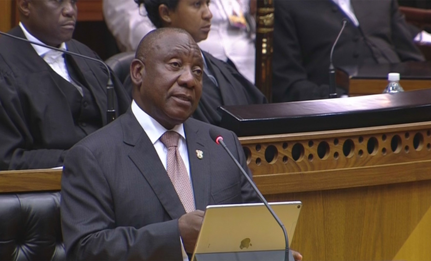 President Cyril Ramaphosa during his State of the Nation Address on Thursday.