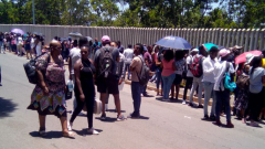 Students protesting over NSFAS allowances and other issues.