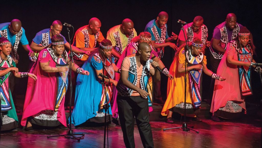 Soweto Gospel Choir singing on stage