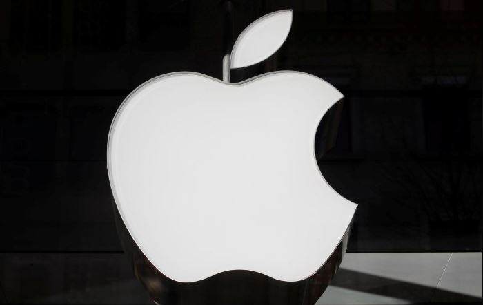 The logo of Apple is seen at a store in Zurich.