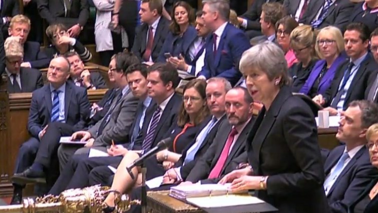 May's deal was defeated in parliament by 149 votes on March 12 and by 230 votes on Jan. 15.