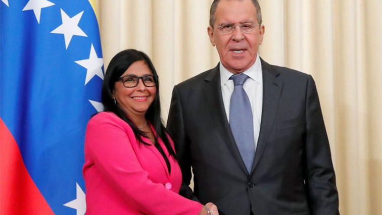 Venezuela's Vice President Rodriguez and Russian Foreign Minister Sergei Lavrov