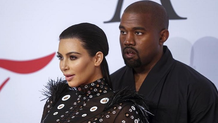 Reality television star Kim Kardashian with her musician husband Kanye West.
