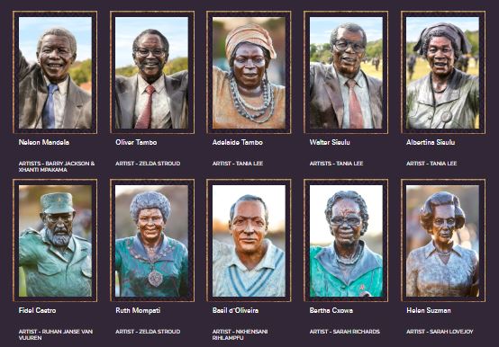Images of some of the Statues at The long March to Freedom monument at the Cradle of Humankind.