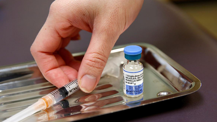 A vial of the measles, mumps, and rubella virus (MMR) vaccine is pictured at the International Community Health Services clinic in Seattle, Washington, U.S., March 20, 2019.
