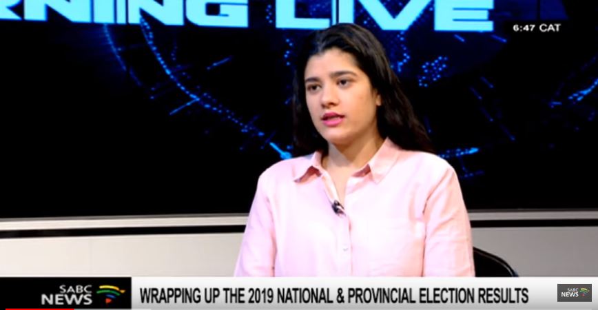 Assistant Researcher at the Society, Work and Politics Institute Tasneem Essop during an interview on Morning Live.