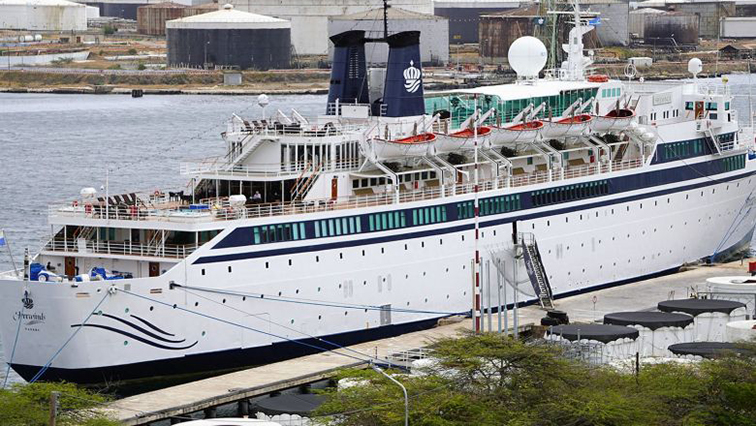 The Freewinds is seen docked under quarantine in Willemstad, Curacao