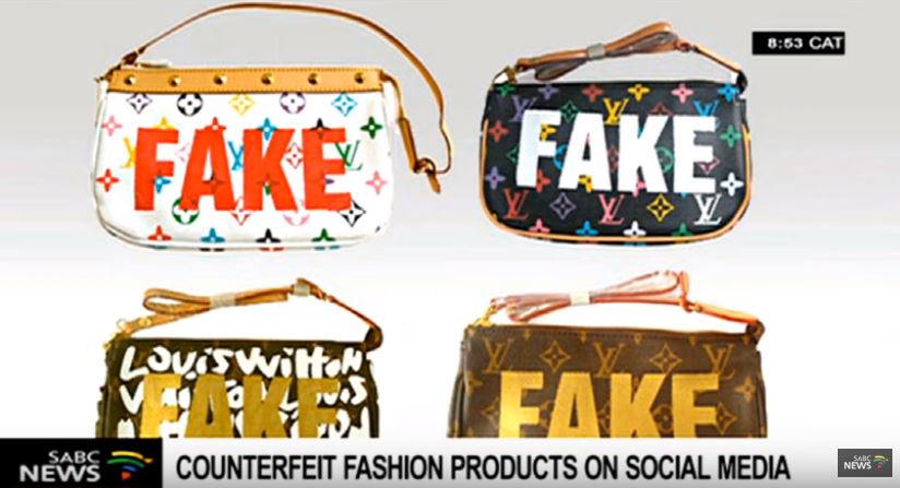 Fake bags on a discussion on counterfeit goods.