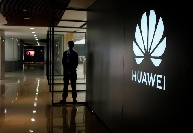 A Huawei company logo is seen at a shopping mall in Shanghai, China June 3, 2019.