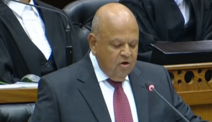 The EFF objected to Minister Pravin Gordhan addressing the House.