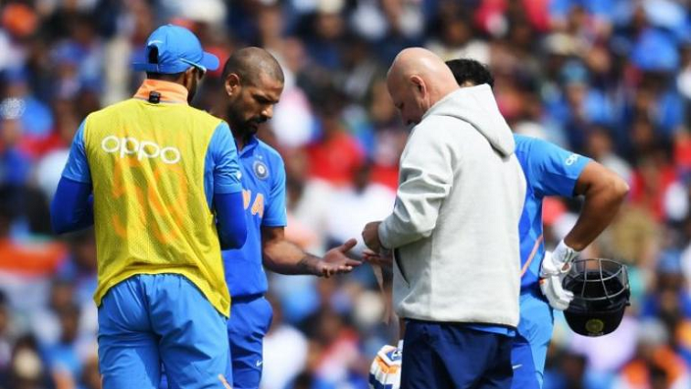 Shikhar Dhawan sustained the injury against Australia but continued to play on, scoring a match-winning century.