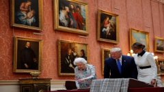Queen Elizabeth, Donald Trump and Wife