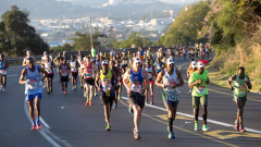 Marathon runners on the road