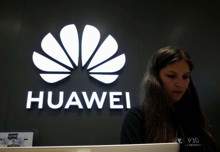 A Huawei logo is pictured at their store at Vina del Mar, Chile.