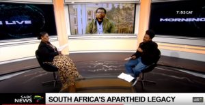 Afrikan-Centred Historian, Social Scientist Thando Sipuye and journalist and author Lukhanyo Calata during an interview on Morning Live .