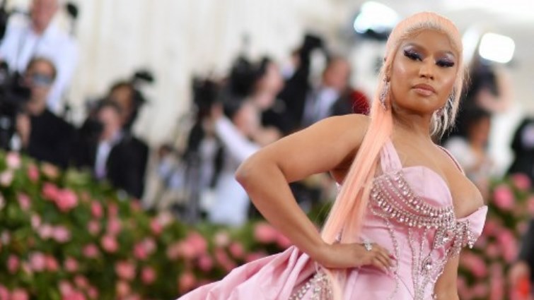 (FILES) US rapper Nicki Minaj arrives for the 2019 Met Gala at the Metropolitan Museum of Art in New York.