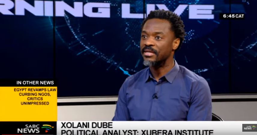 Xolani Dube, political analyst from the Xubera Institute is in studio to discuss this further