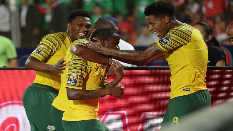 Bafana Bafana celebrating victory