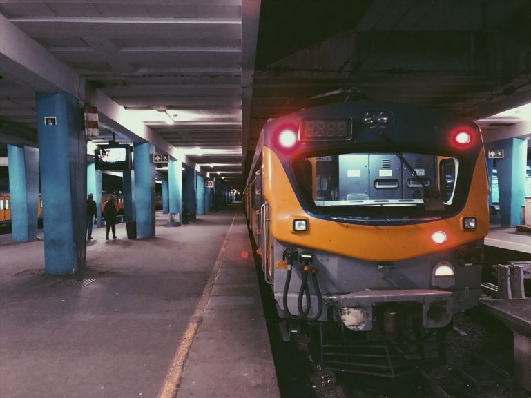 Metrorail train at Station in Cape Town.