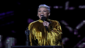 Pink performing on stage