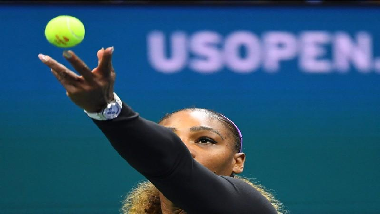 Serena Williams of the USA hits to Maria Sharapova of Russia in the first round on day one of the 2019 US Open tennis tournament at USTA Billie Jean King National Tennis Center in New York.