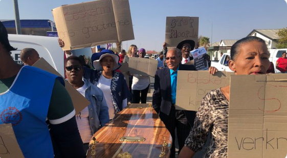 Community members in Upington march against violence against women.
