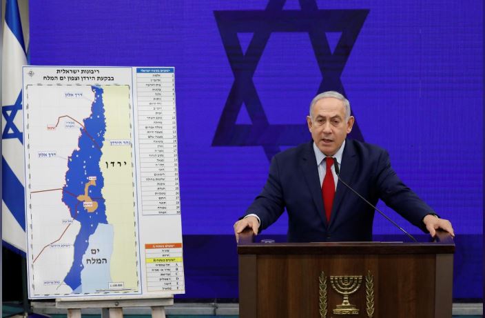 Israeli Prime Minister Benjamin Netanyahu delivers a statement in Ramat Gan, near Tel Aviv, Israel.