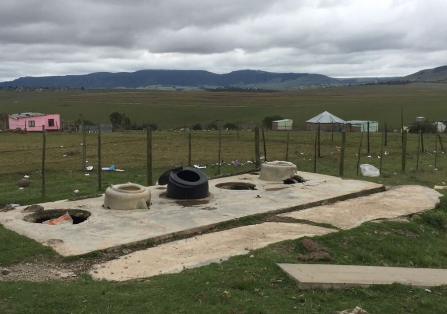 Open air pit latrines at Lutholi Junior School, Eastern Cape, photo taken 3 weeks ago.