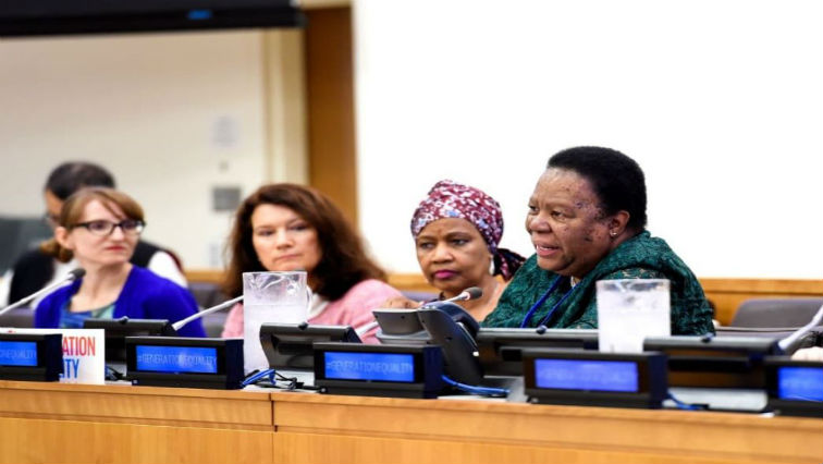 Naledi Pandor says countries who do not give women senior roles in their decision-making structures should not have a seat at the table among those who are.