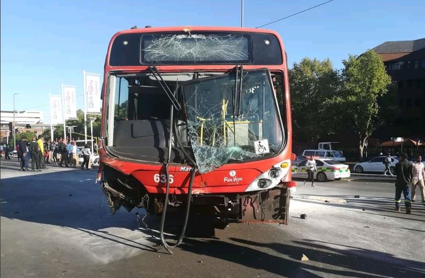 Rea Vaya bus involved in accident in Parktown.