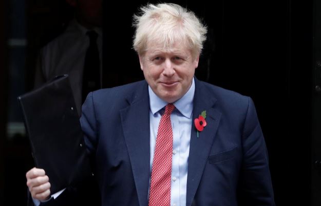 Britain's Prime Minister Boris Johnson is seen on Downing Street in London.