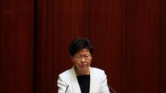 Hong Kong's Chief Executive Carrie Lam takes questions from lawmakers regarding her policy address, at the Legislative Council in Hong Kong.