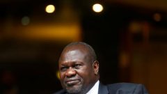 South Sudan's ex-vice president and former rebel leader Riek Machar is pictured during an interview with Reuters in Rome.