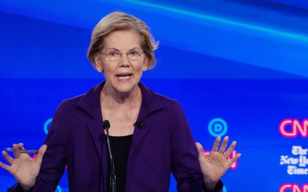 Democratic presidential candidate Senator Elizabeth Warren speaks during the fourth U.S. Democratic presidential candidates 2020 election debate at Otterbein University in Westerville.