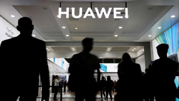 The Huawei logo is pictured at the IFA consumer tech fair in Berlin, Germany.