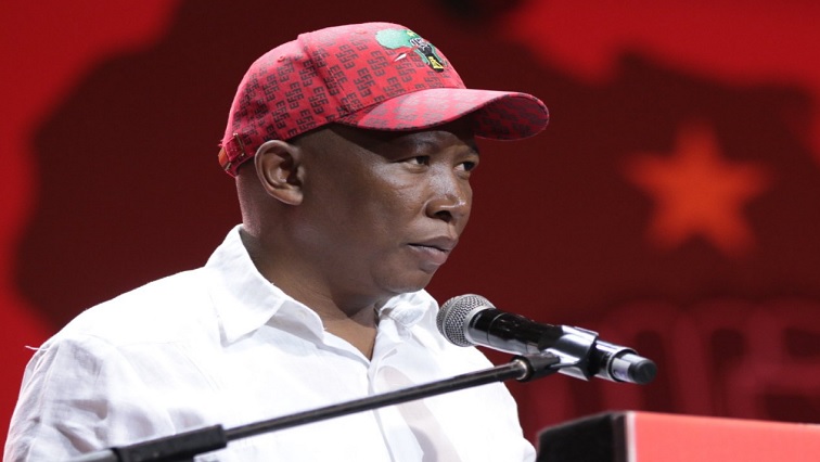 EFF leader Julius Malema addressed the party's National People's Assembly at Nasrec on Monday.