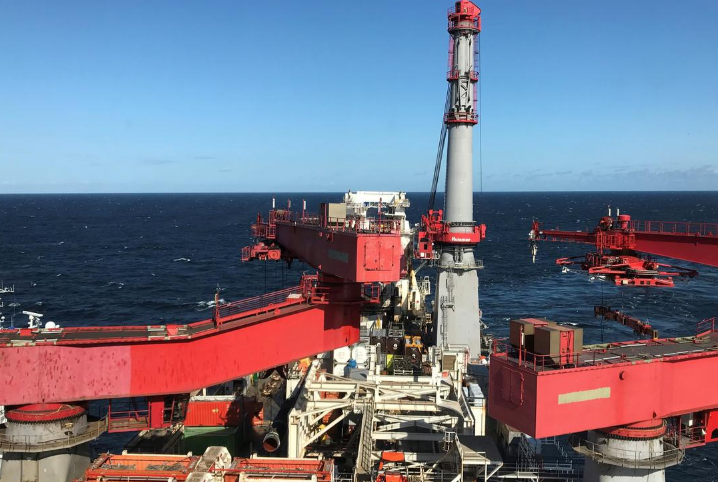 Allseas' deep sea pipe laying ship Solitaire lays pipes for Nord Stream 2 pipeline in the Baltic Sea September 13, 2019