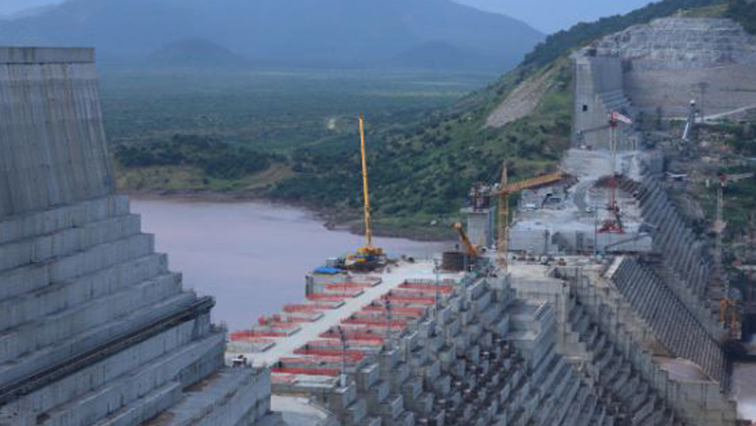 Ethiopia's Grand Renaissance Dam is seen as it undergoes construction work on the river Nile in Guba Woreda, Benishangul Gumuz Region.