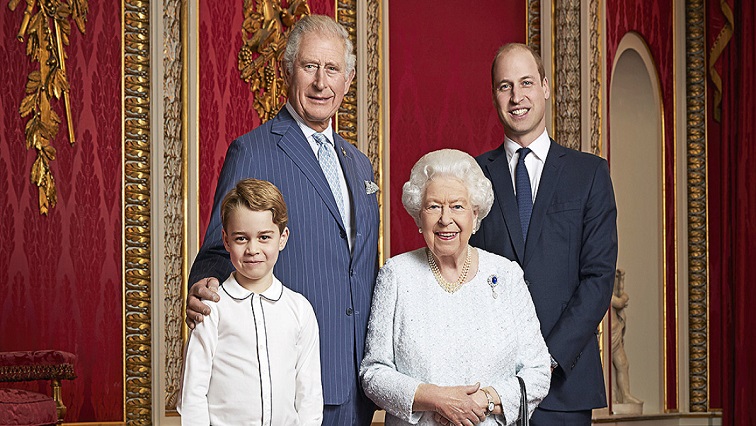 Britain's Prince Charles, Queen Elizabeth, Prince George and Prince William pose during a Royal Mail photoshoot