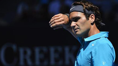 Third seed Roger Federer in action at the Australian Open.